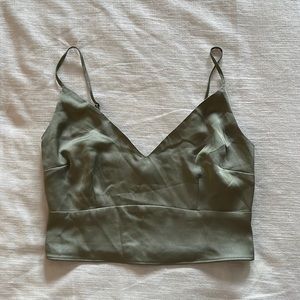 Silk cropped tank